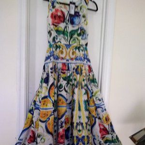 Dolce & Gabbana Silk "Majolica" Print Maxi Dress